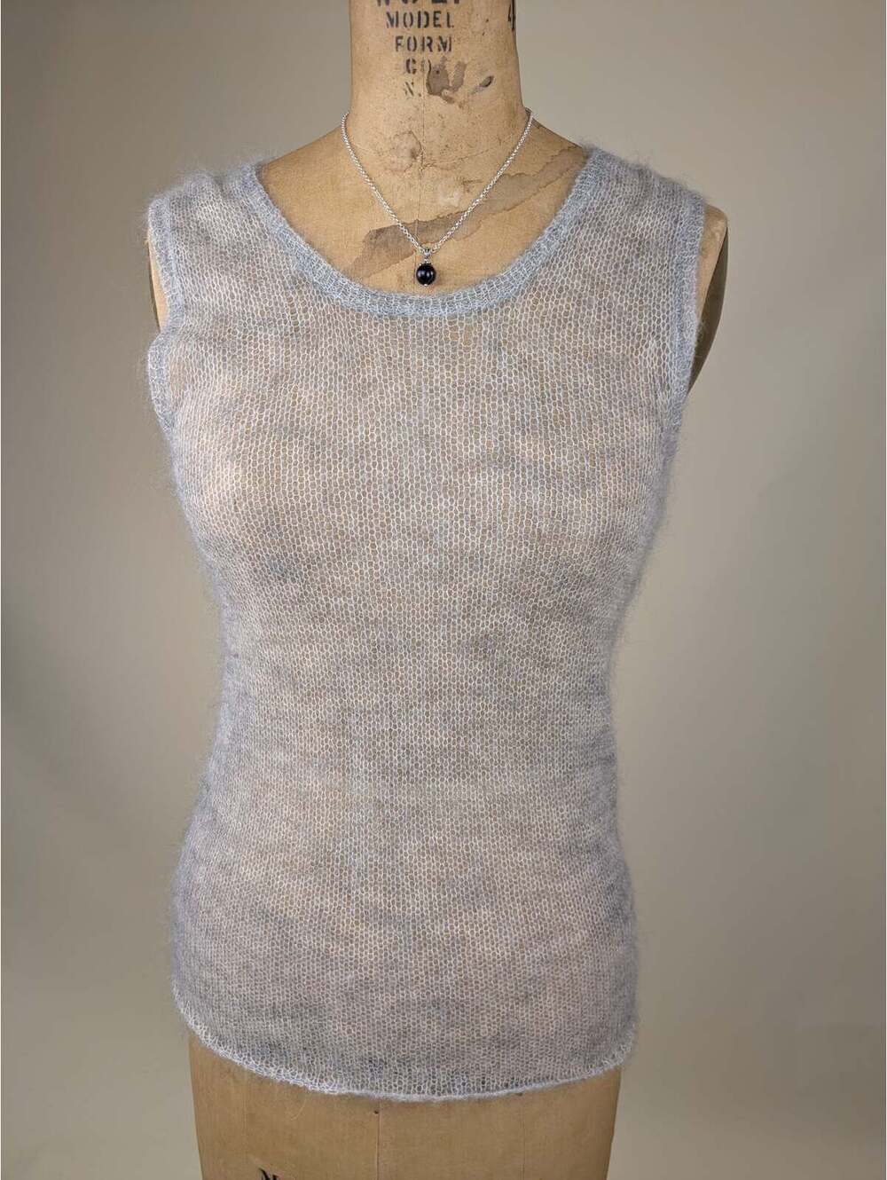 90's DKNY deadstock grey mohair knit tank sweater vest